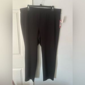 Vince Camuto black pants.  No zipper elastic waistband. Stretchable material.